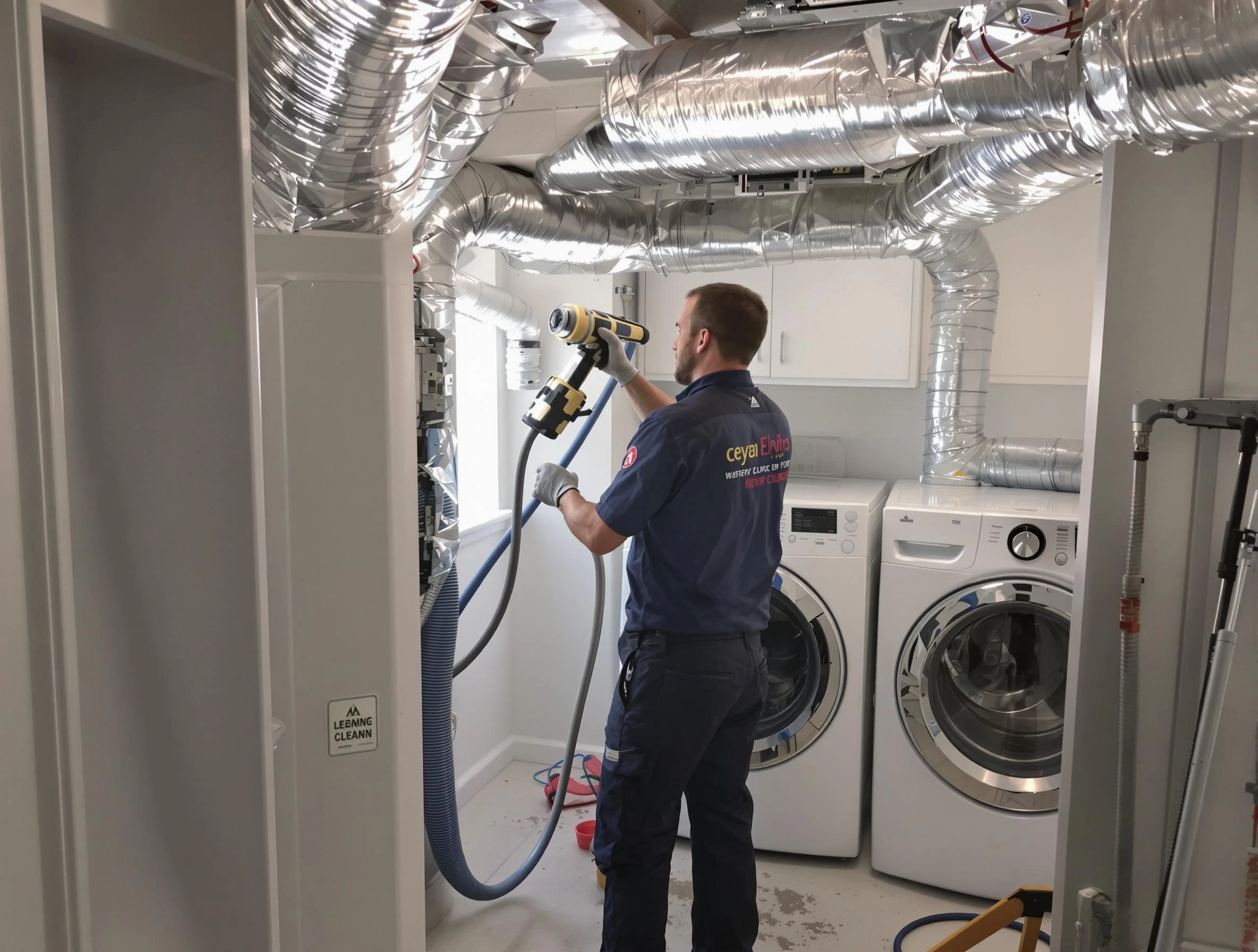 Providence Dryer Vent Cleaning specialist using advanced equipment for thorough duct cleaning in Providence