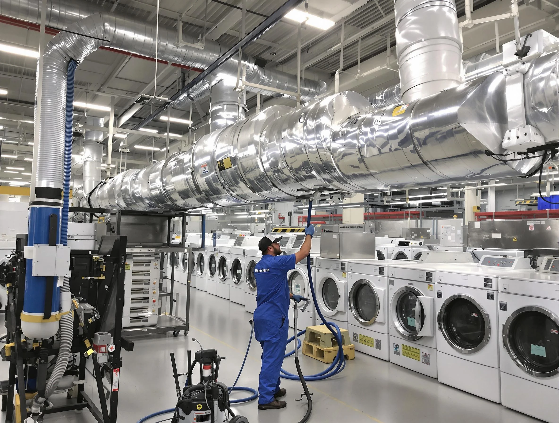 Providence Dryer Vent Cleaning team performing heavy-duty industrial dryer vent cleaning in Providence